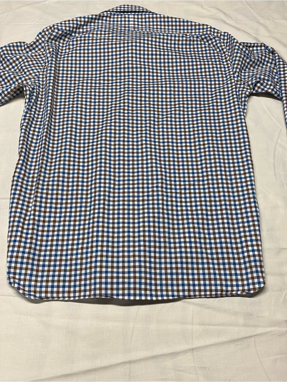 J. Crew Blue, Brown and White Check Dress Shirt